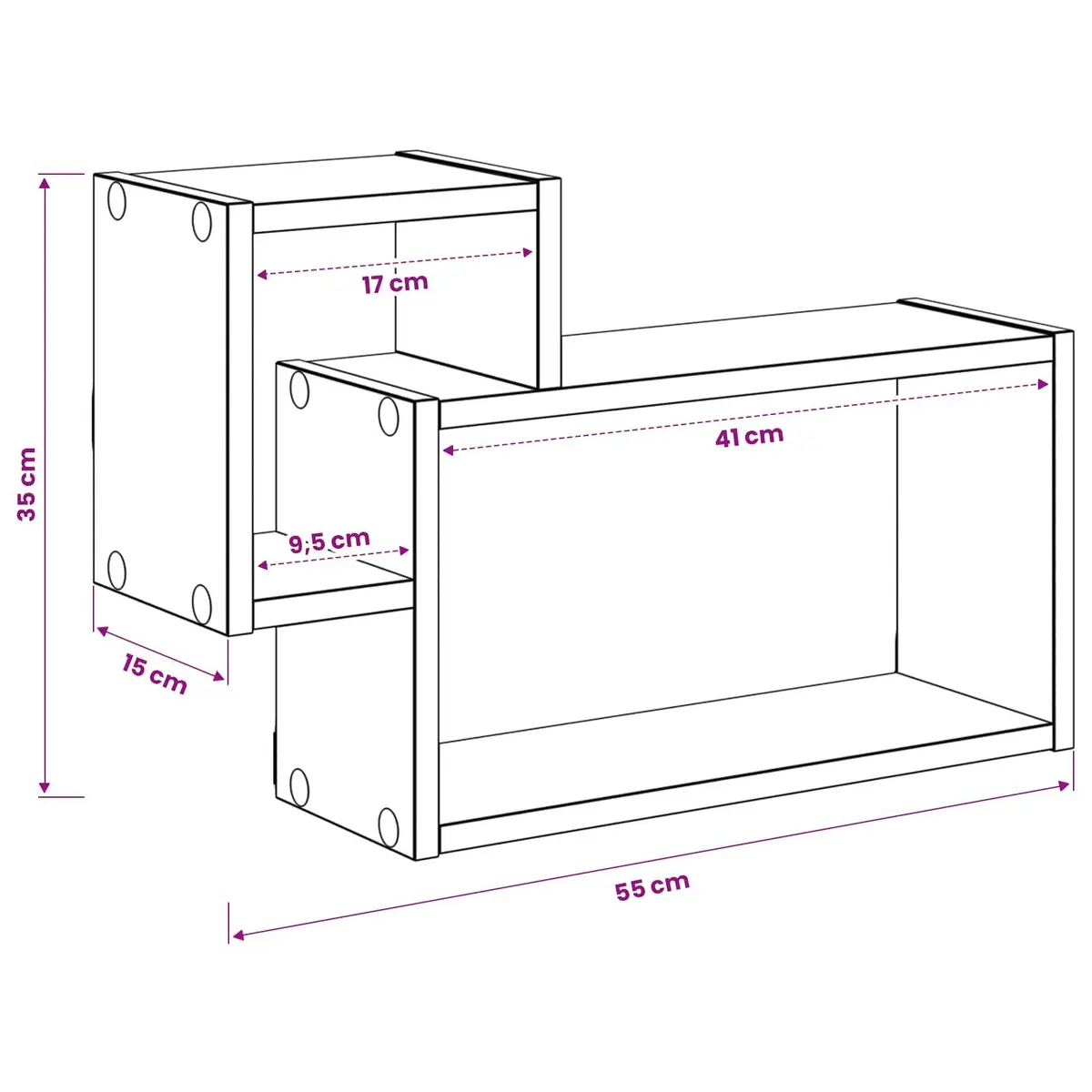 Wall Shelf Brown Modern 55 x 15 x 35 cm Engineered Wood
