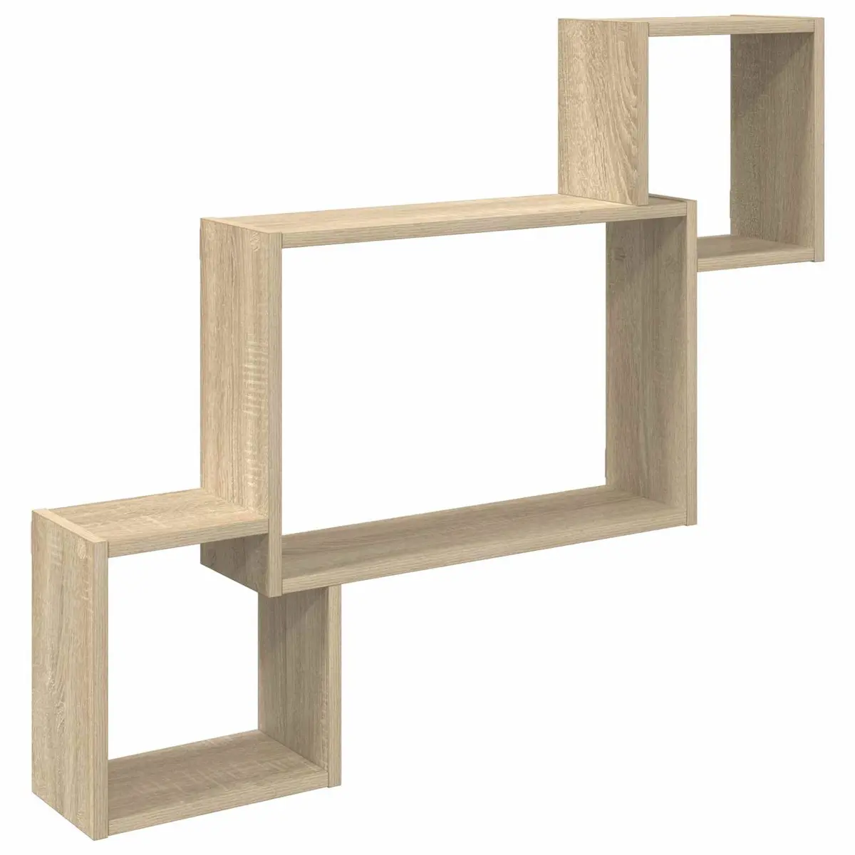 Wall Shelf Wall-Mounted Sonoma Oak Brown Modern 91.5 x 15 x 76 cm Engineered Wood