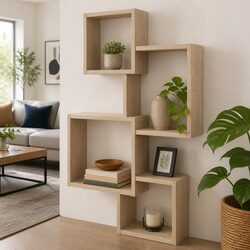 Sonoma Oak Wall Cube Shelves for Cozy Display