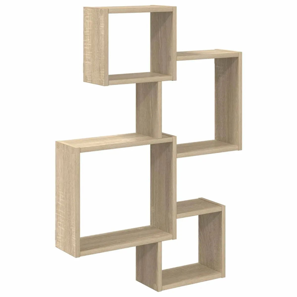 Wall Cube Shelves Brown Sonoma Oak Modern Display Storage Organiser 64 x 13.5 x 91.5 cm Engineered Wood