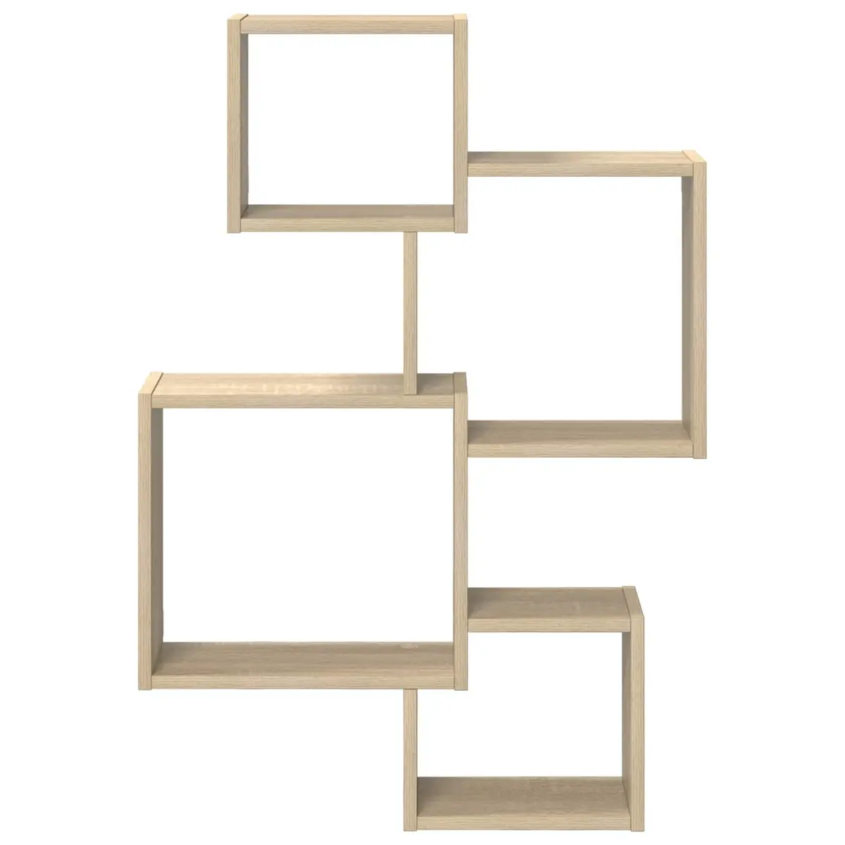 Wall Cube Shelves Brown Sonoma Oak Modern Display Storage Organiser 64 x 13.5 x 91.5 cm Engineered Wood