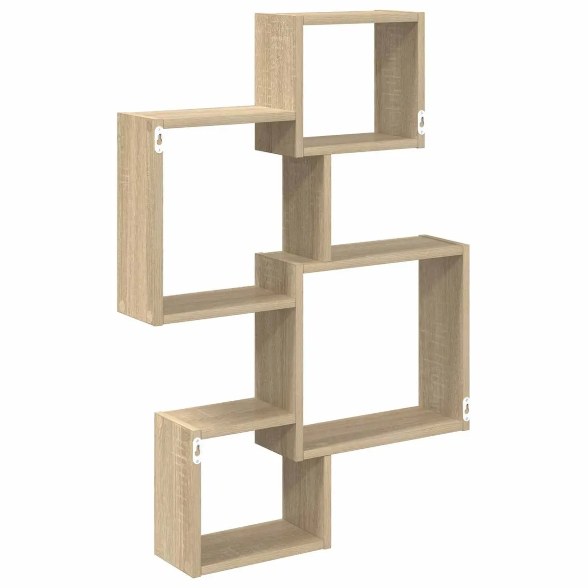 Wall Cube Shelves Brown Sonoma Oak Modern Display Storage Organiser 64 x 13.5 x 91.5 cm Engineered Wood