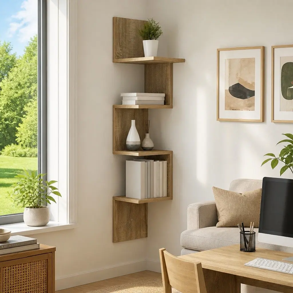 Wall Shelf Brown Engineered Wood 32 x 21 x 107 cm