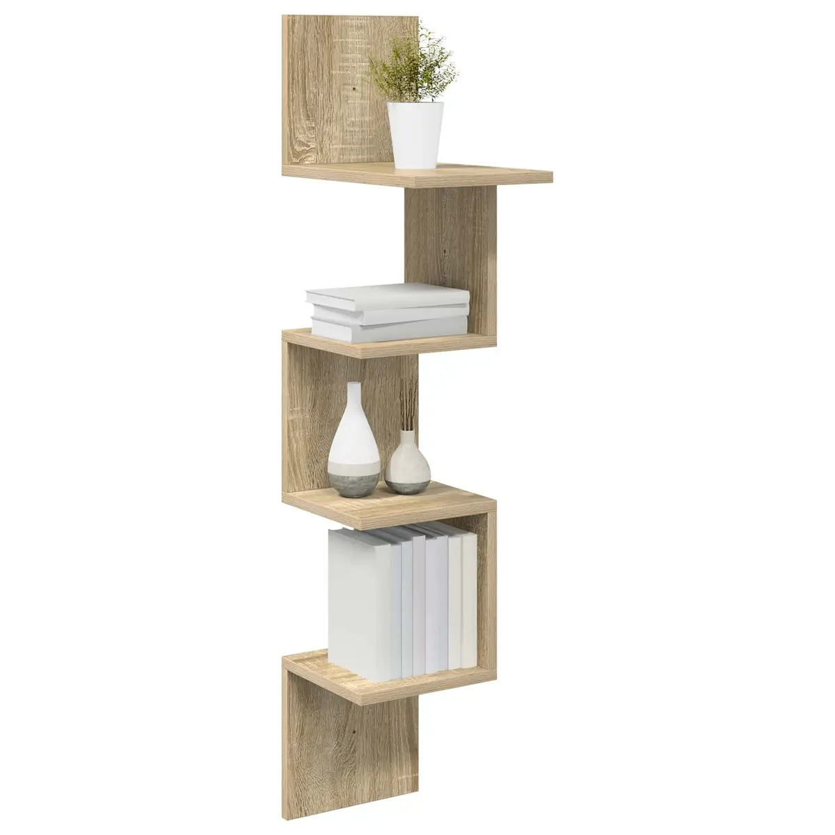 Wall Shelf Brown Engineered Wood 32 x 21 x 107 cm