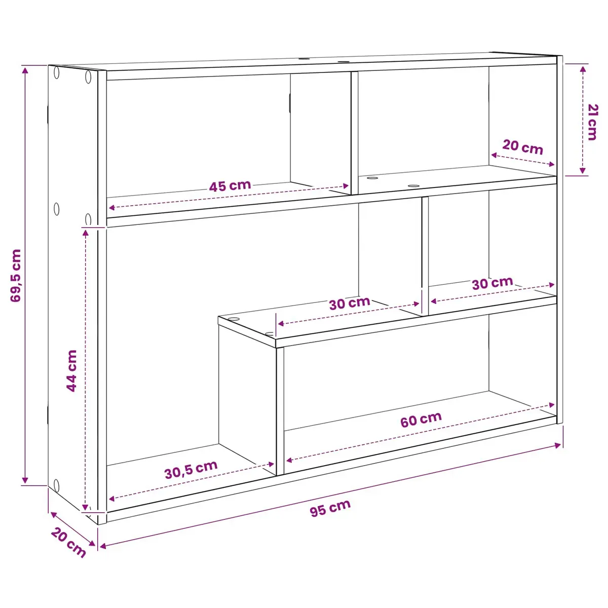 Wall Shelf Wall-Mounted Sonoma Oak Brown Modern Storage Floating Display Ledge