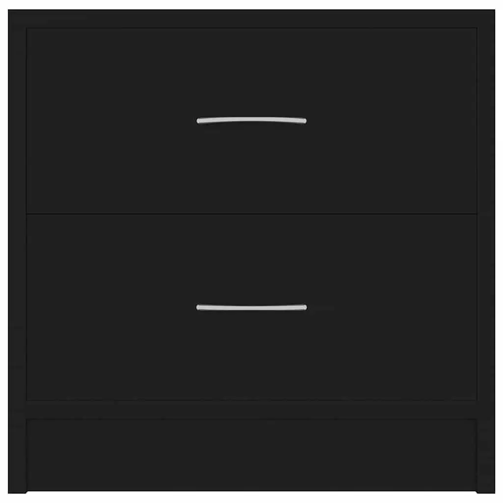Black Bedside Cabinets Set of 2 with Drawers