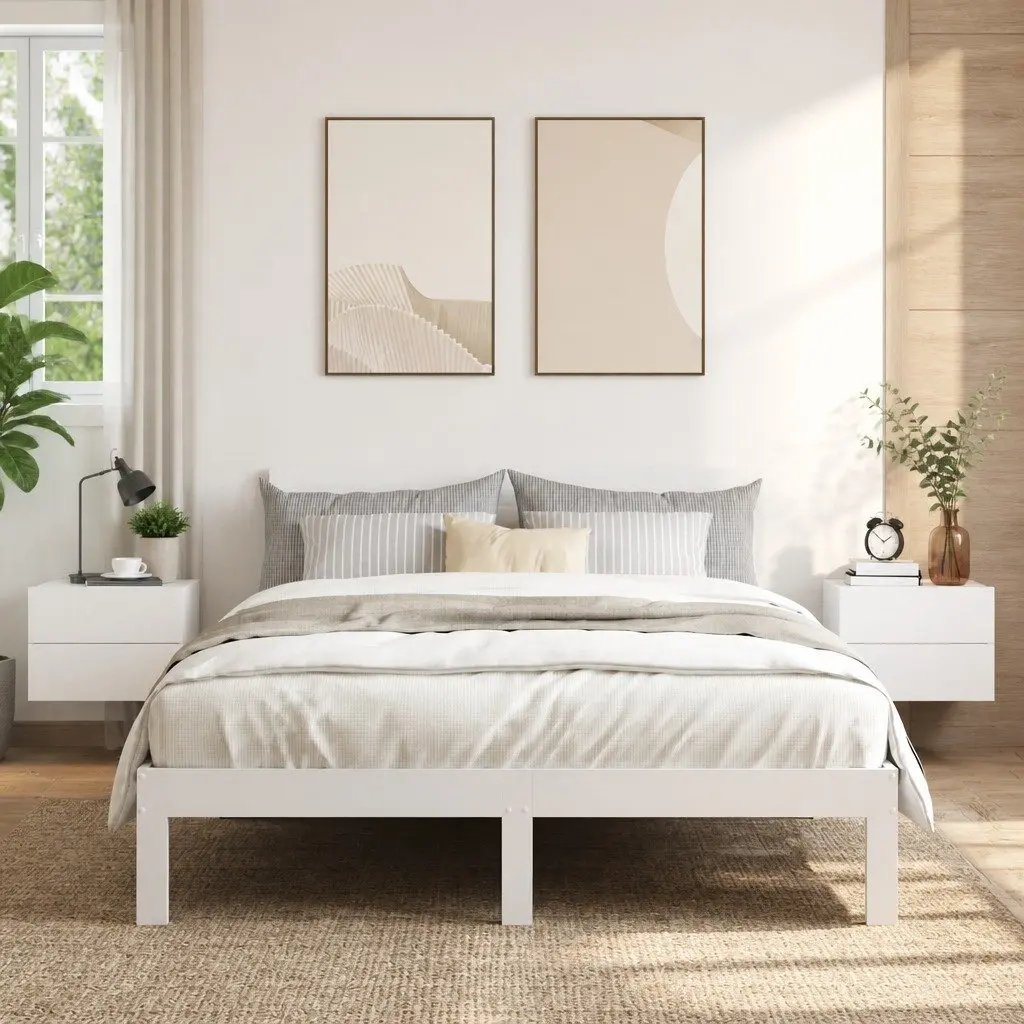 Bedside Cabinets High Gloss White 40x30x30 cm Engineered Wood Nightstand Storage Drawers Set of 2