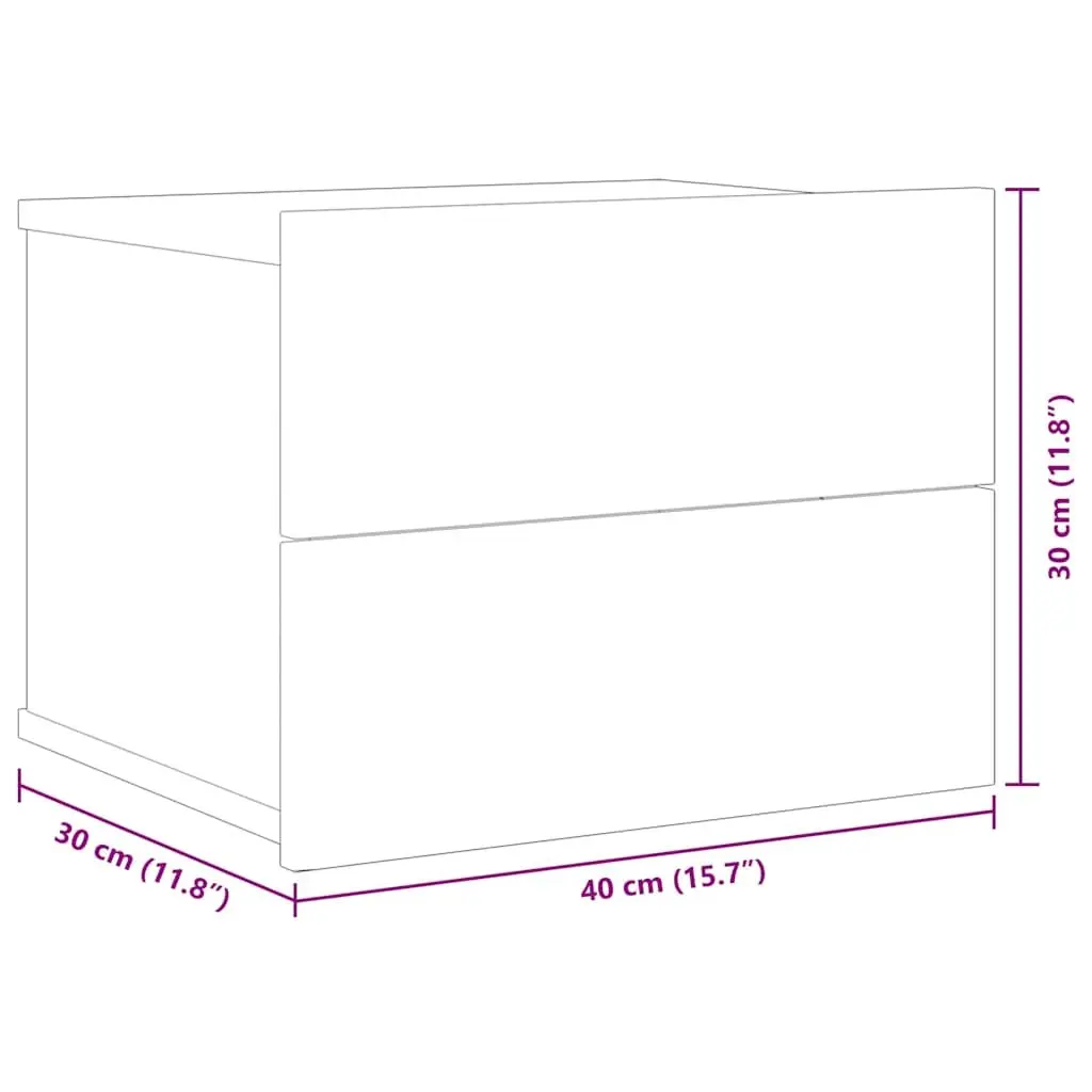 Bedside Cabinets High Gloss White 40x30x30 cm Engineered Wood Nightstand Storage Drawers Set of 2