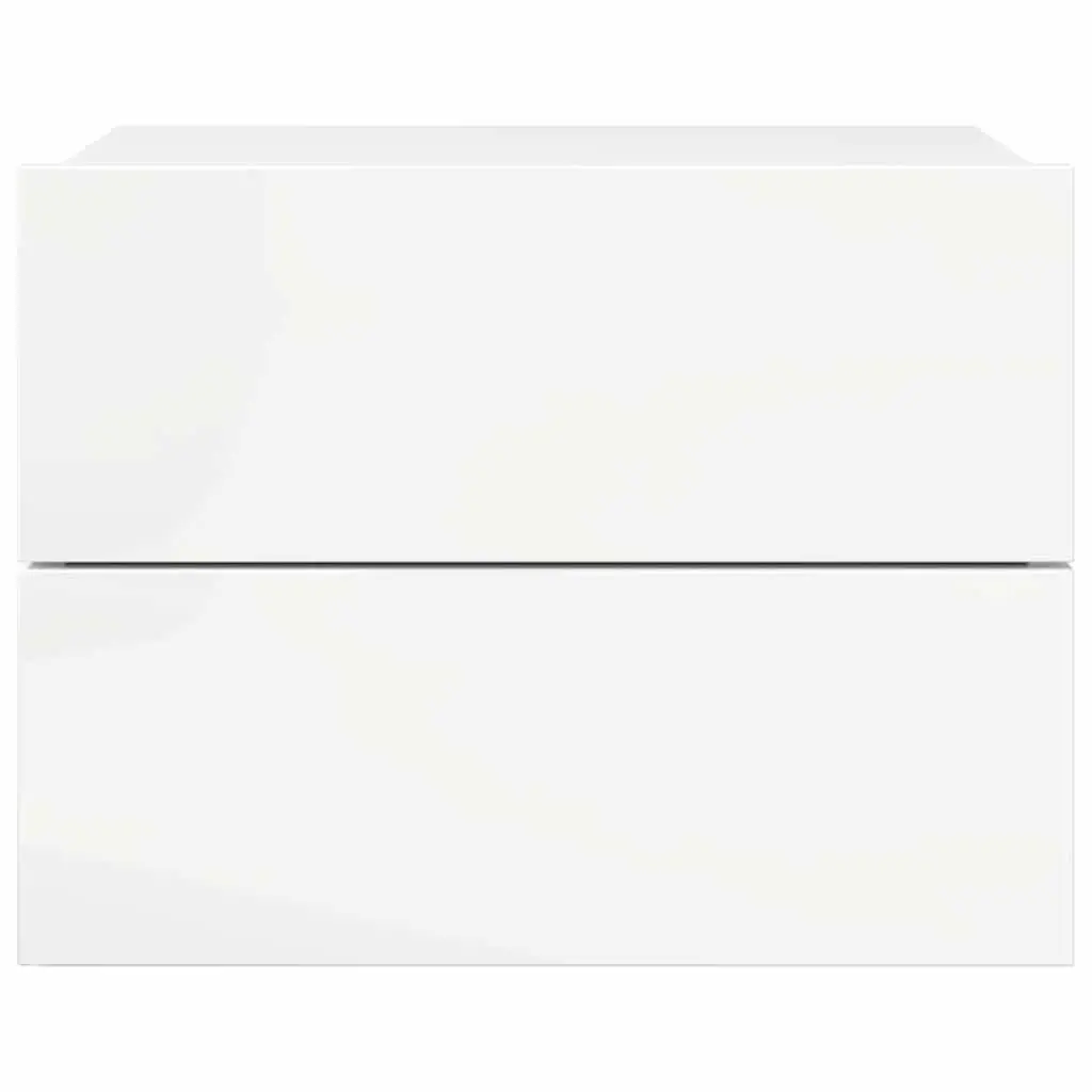 Bedside Cabinets High Gloss White 40x30x30 cm Engineered Wood Nightstand Storage Drawers Set of 2