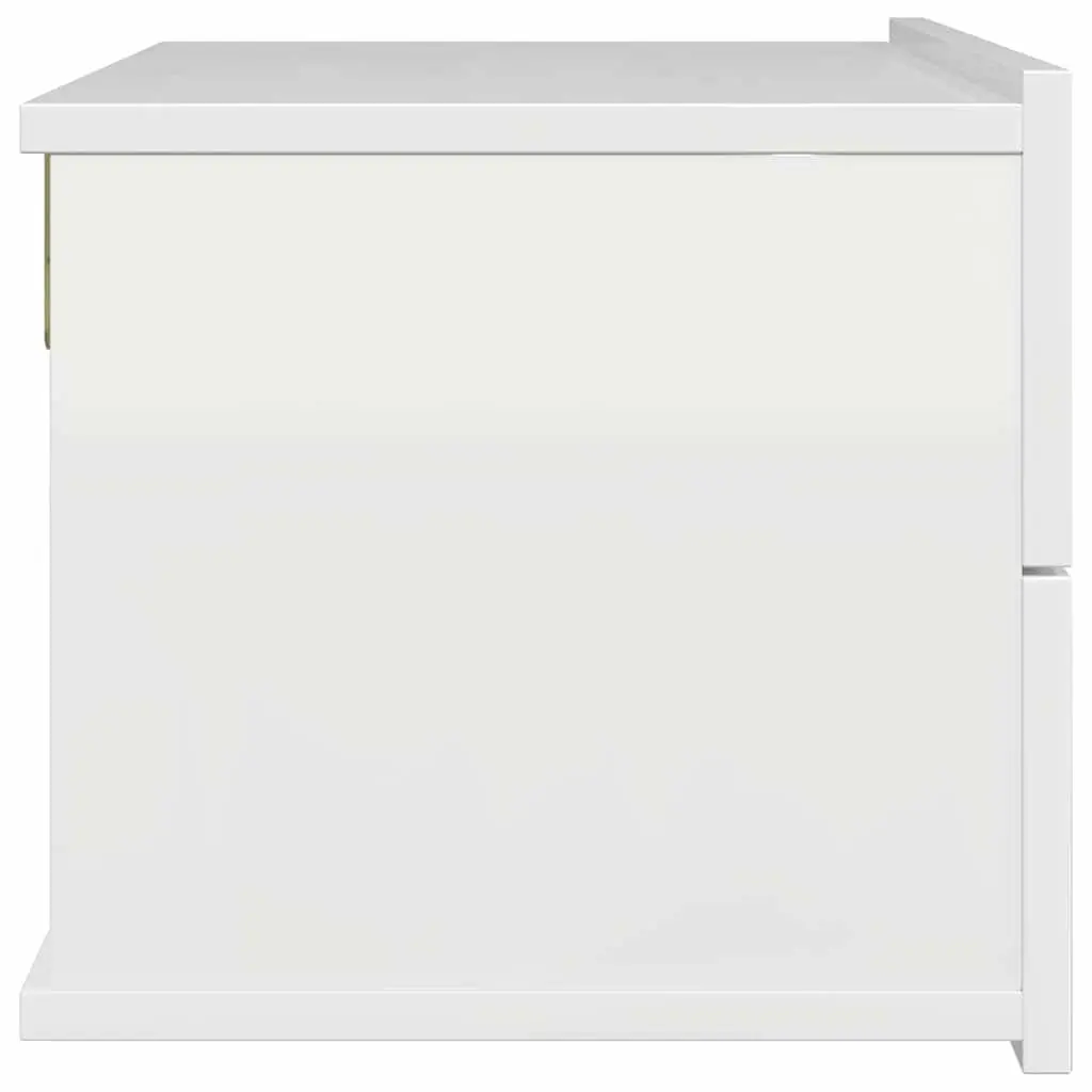 Bedside Cabinets High Gloss White 40x30x30 cm Engineered Wood Nightstand Storage Drawers Set of 2