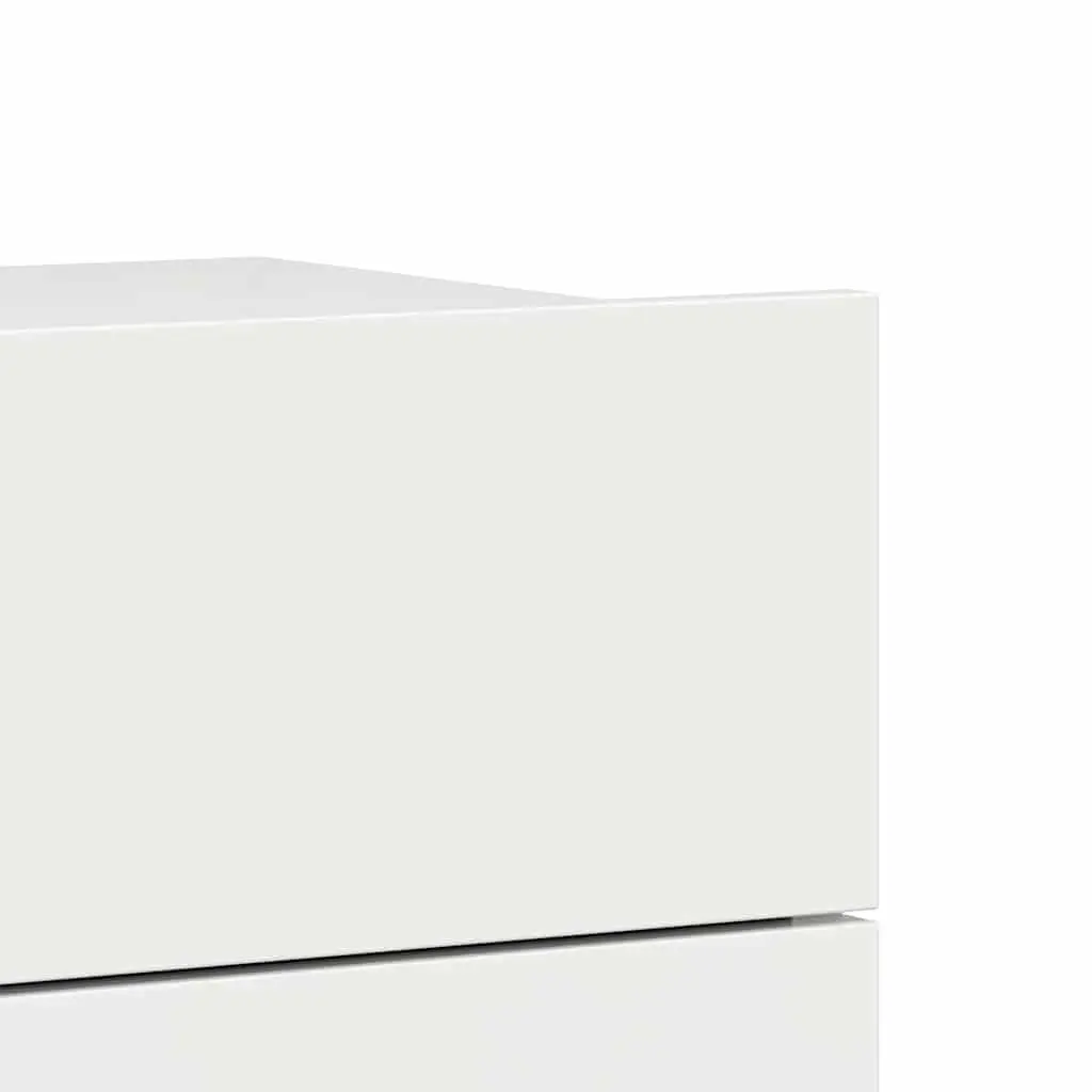 Bedside Cabinets High Gloss White 40x30x30 cm Engineered Wood Nightstand Storage Drawers Set of 2