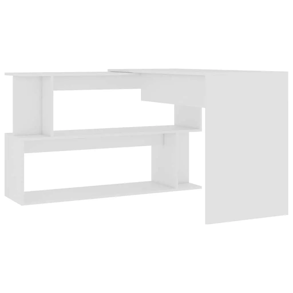 Rotating Corner Desk in White for Home Office