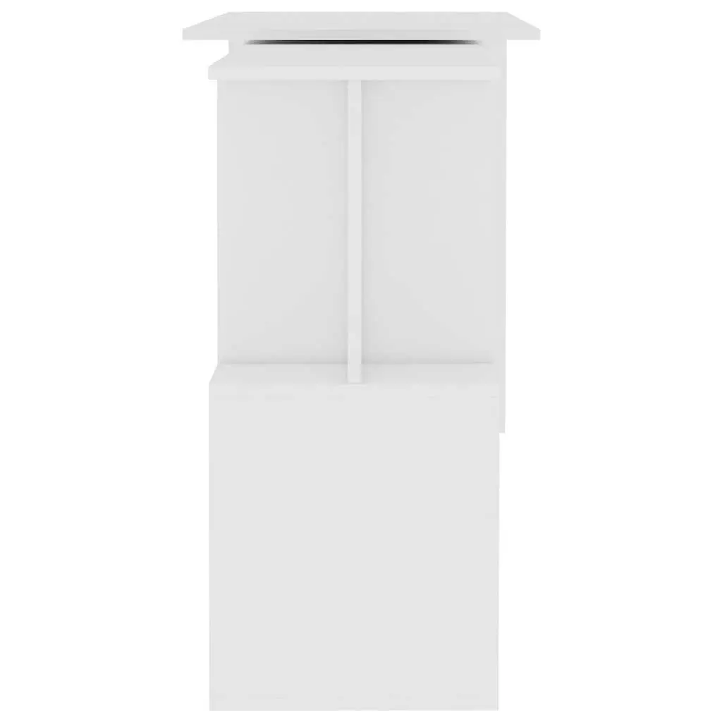 Rotating Corner Desk in White for Home Office
