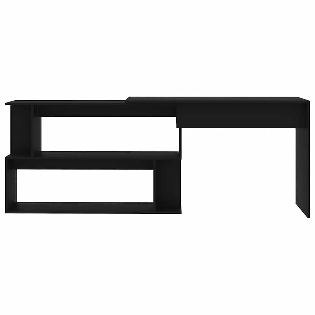 Rotatable Black Corner Desk for Home Office