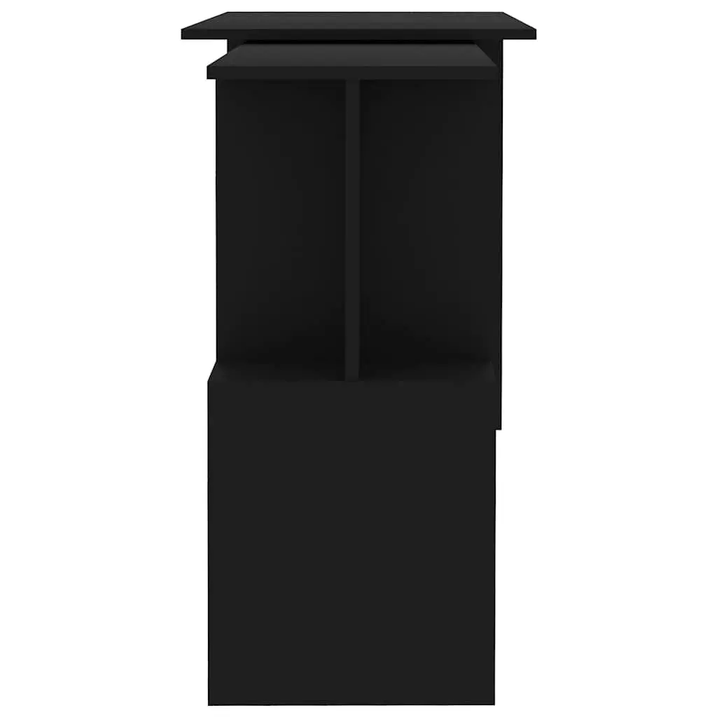 Rotatable Black Corner Desk for Home Office