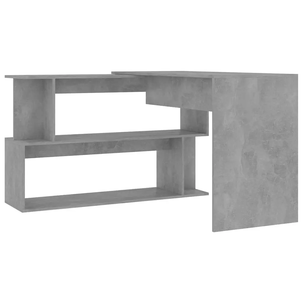 Grey Engineered Wood Corner Desk for Home Office