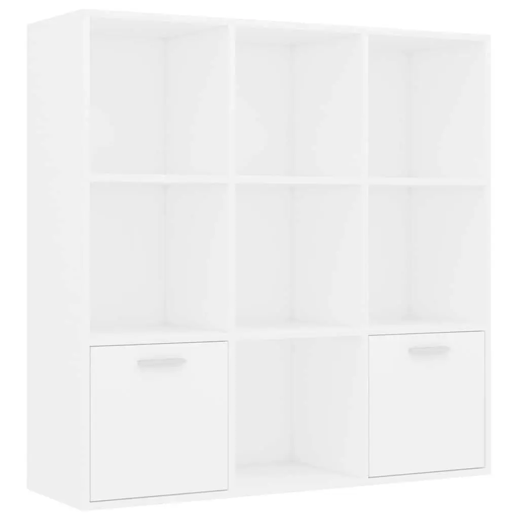 White Book Cabinet with Open Shelving