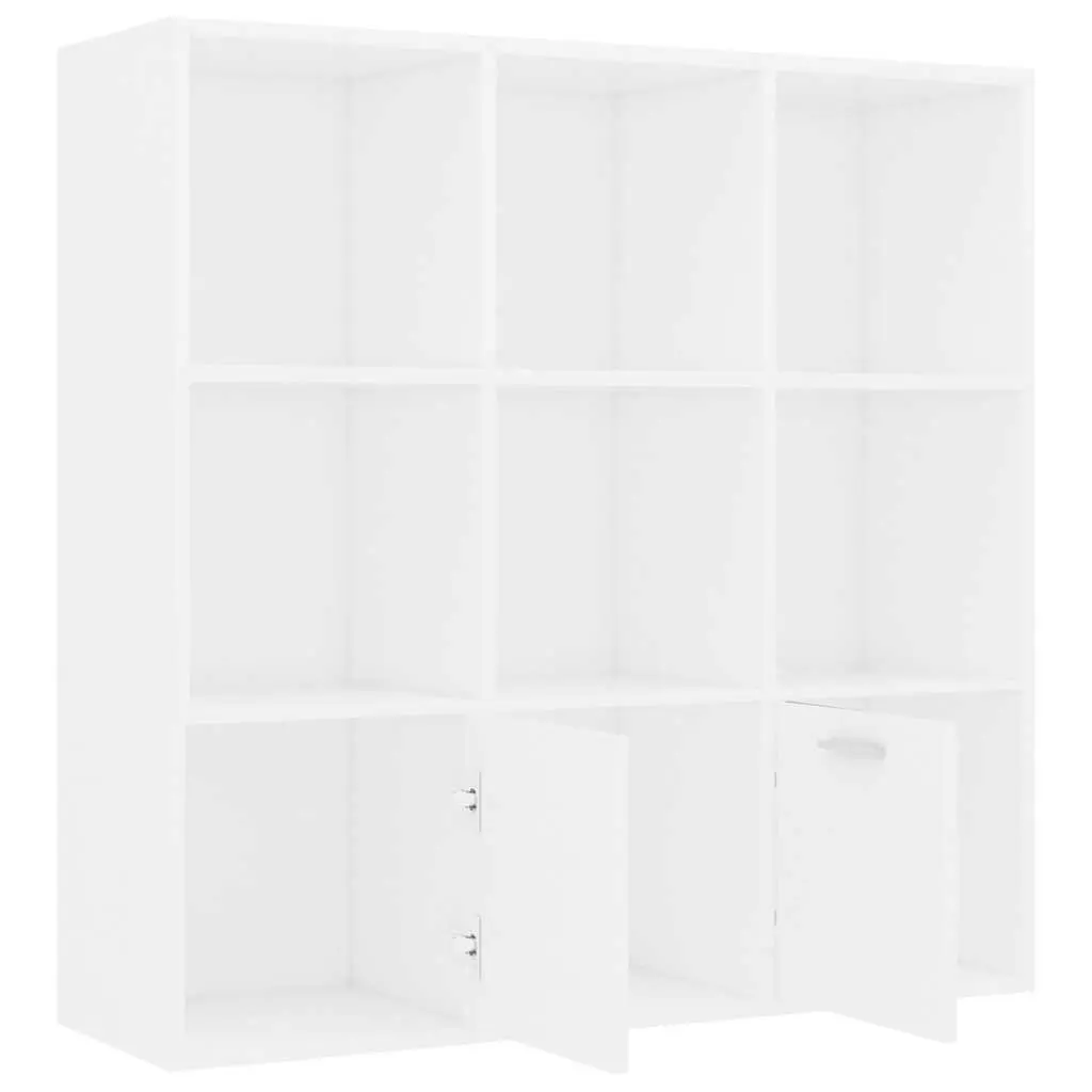 White Book Cabinet with Open Shelving