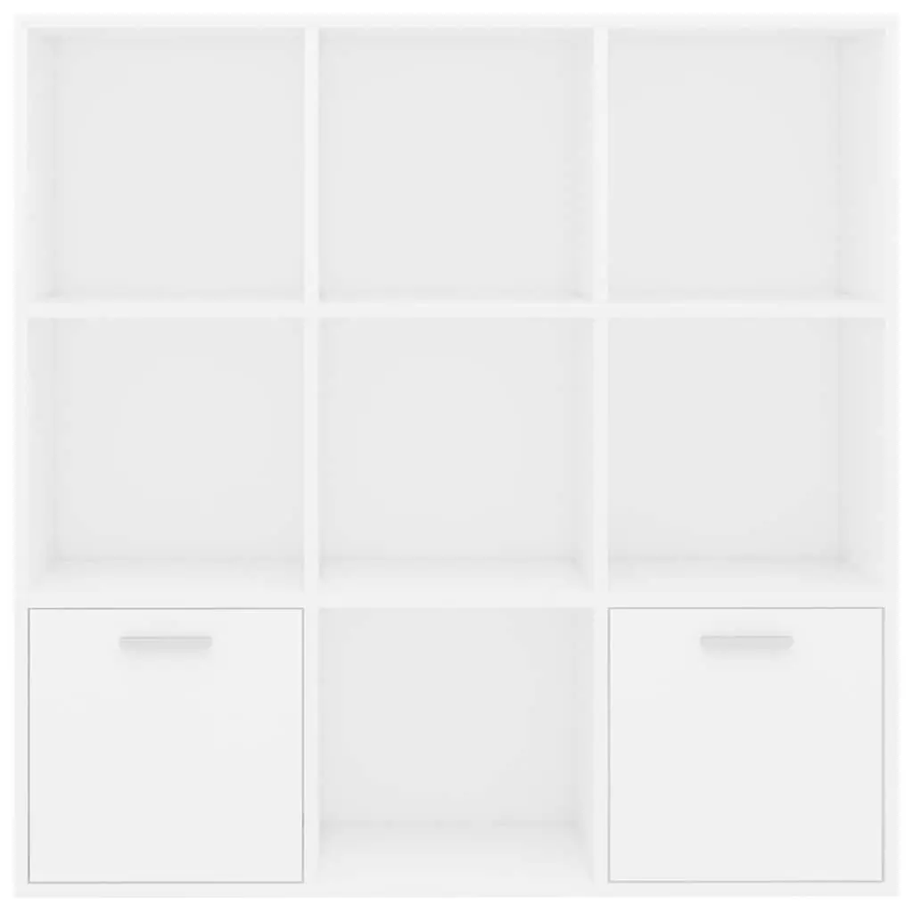 White Book Cabinet with Open Shelving