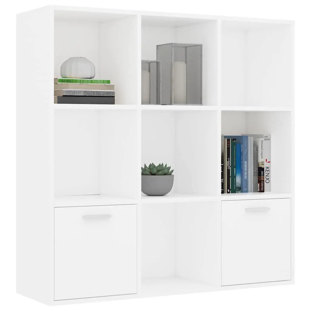 White Book Cabinet with Open Shelving