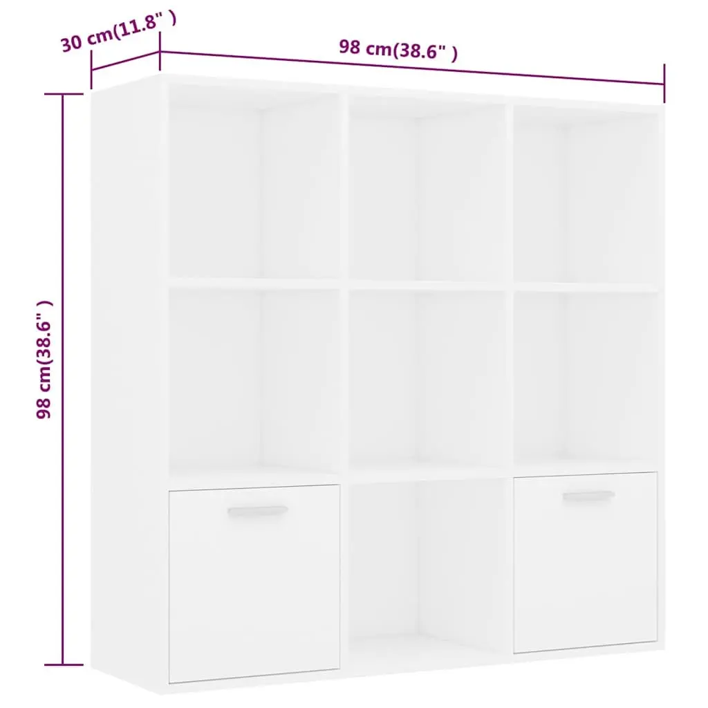 White Book Cabinet with Open Shelving