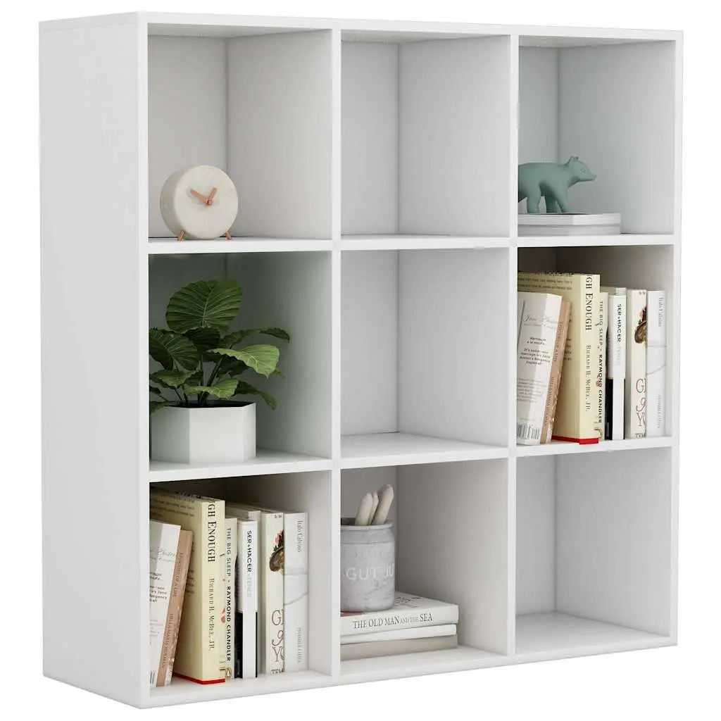 White Book Cabinet with 9 Compartments