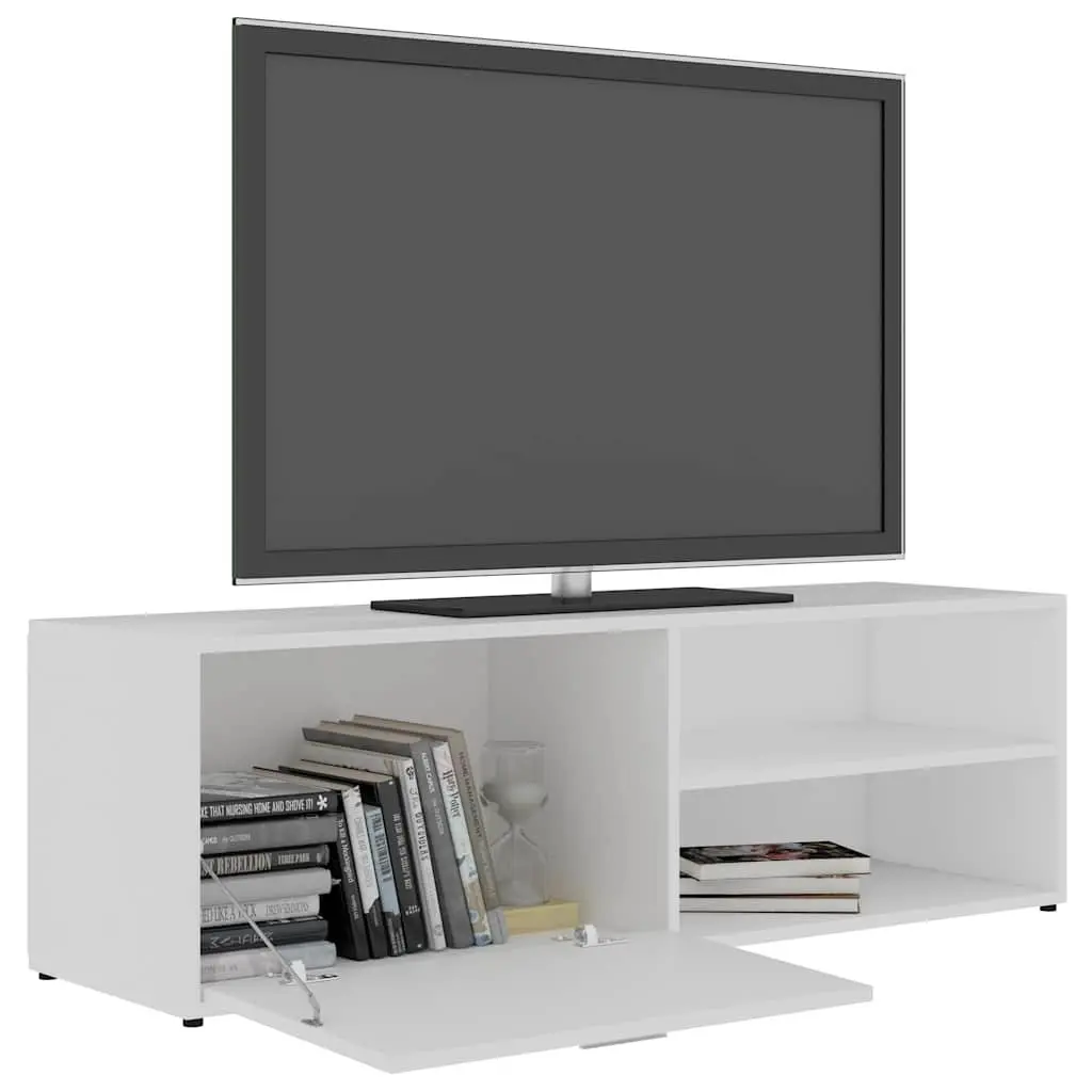 TV Cabinet White Engineered Wood Media Storage Unit 120 x 34 x 37 cm