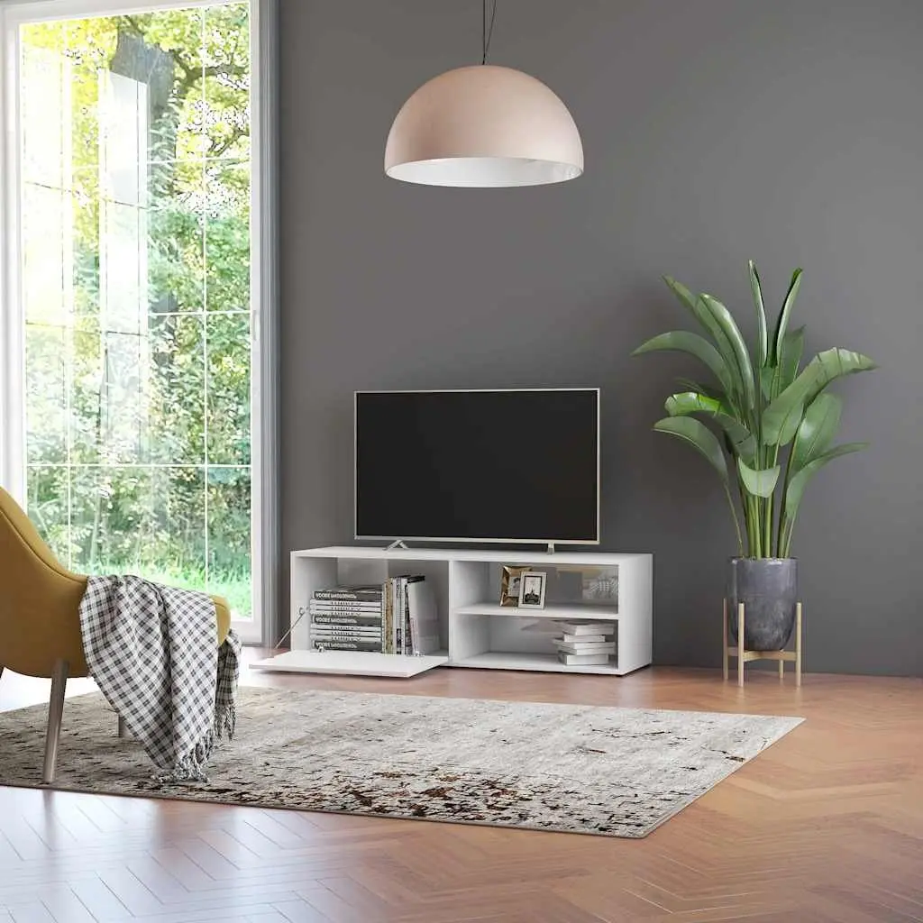 TV Cabinet White High Gloss Storage Unit Media Stand Entertainment Furniture