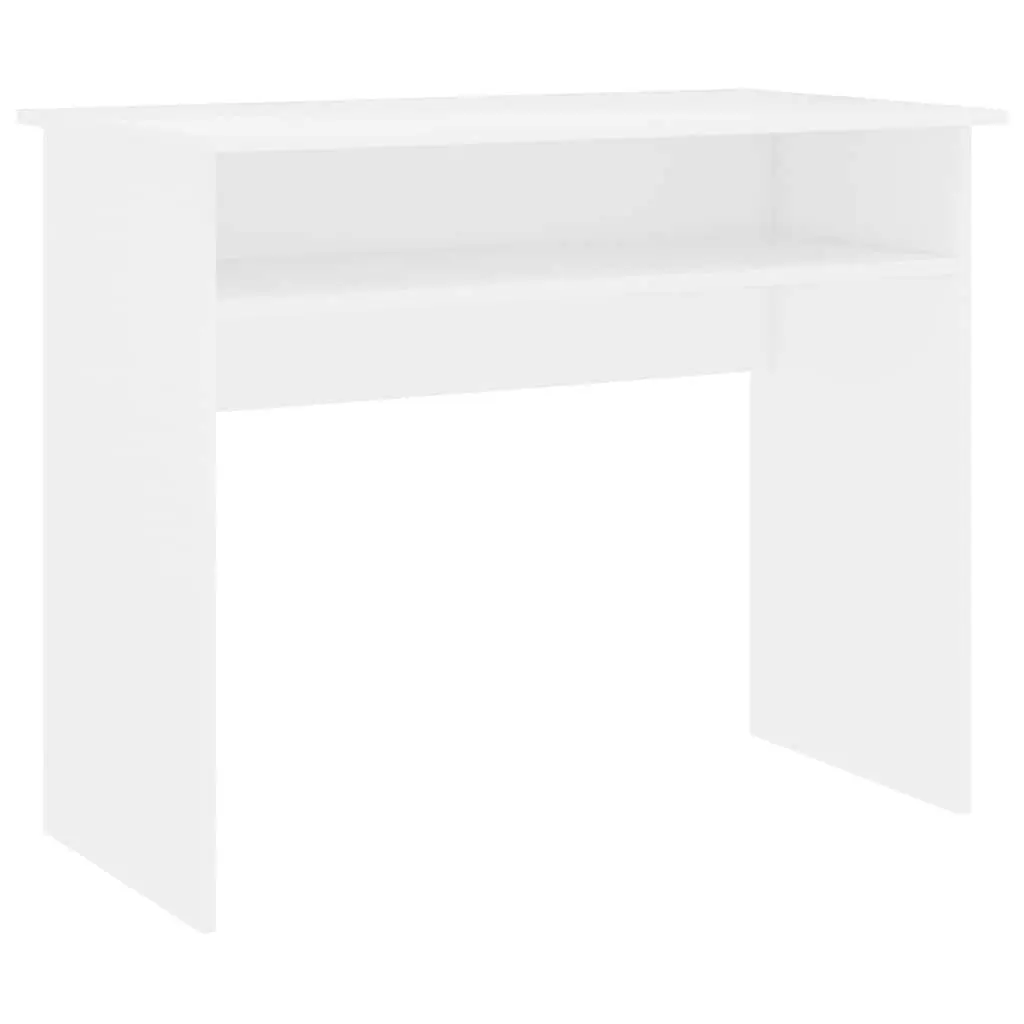 White Desk with Storage Shelf for Work or Study