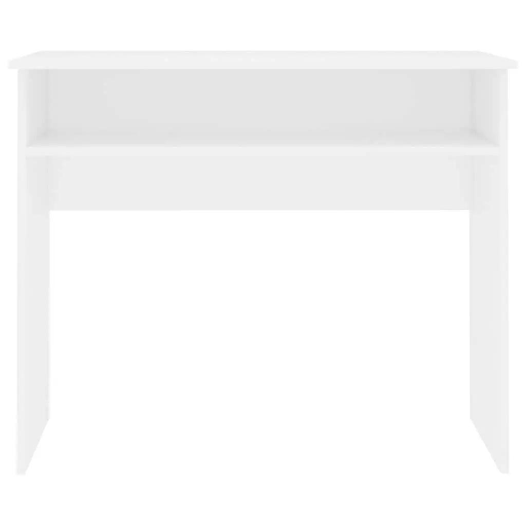 White Desk with Storage Shelf for Work or Study