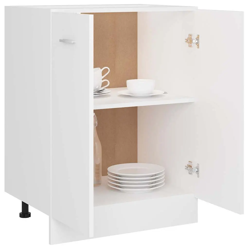 Kitchen Cabinet White Bottom Storage Cupboard 60x46x81.5cm Engineered Wood