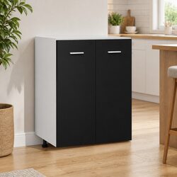Elegant Black Bottom Cabinet for Kitchen Storage