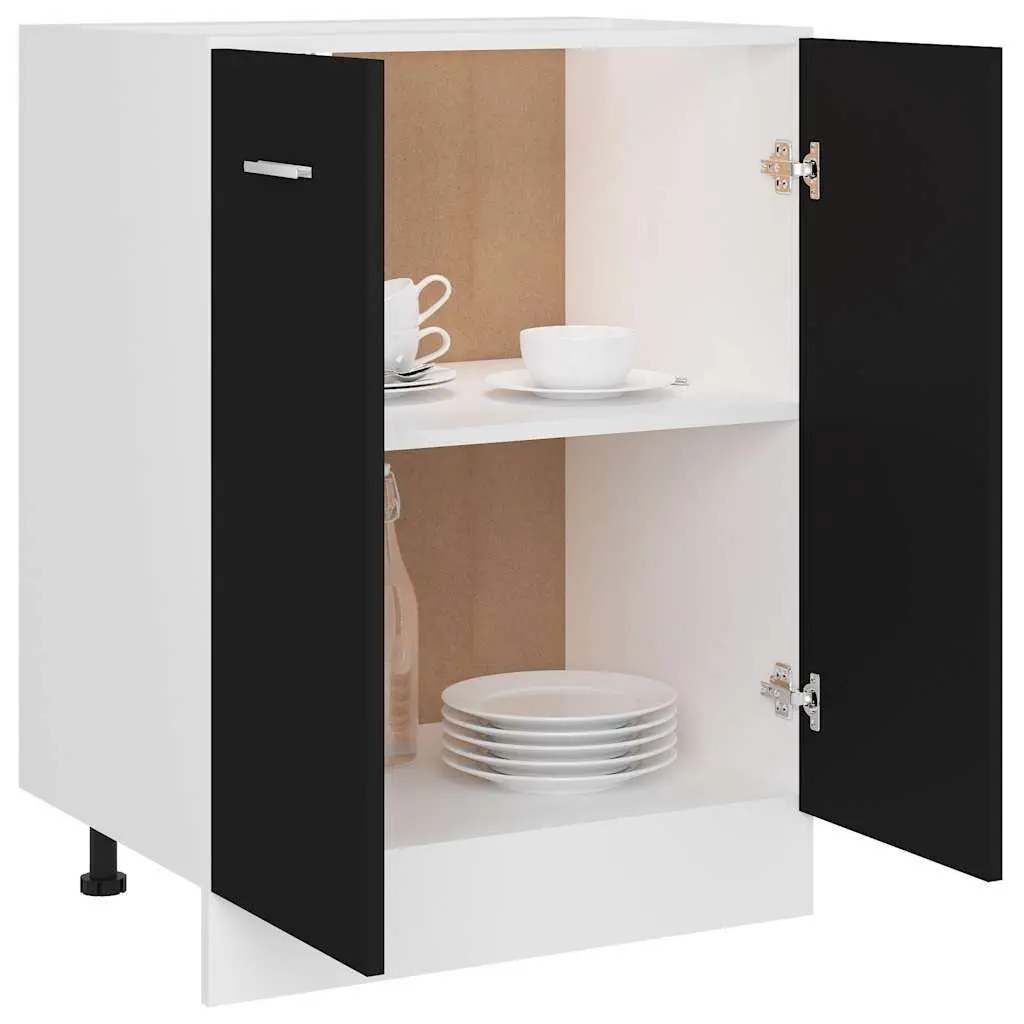 Black Bottom Cabinet for Kitchen Storage