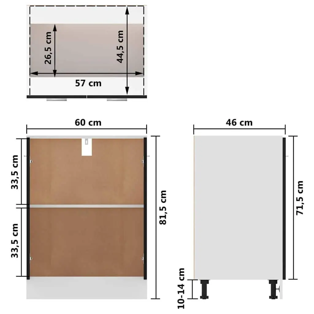 Black Bottom Cabinet for Kitchen Storage