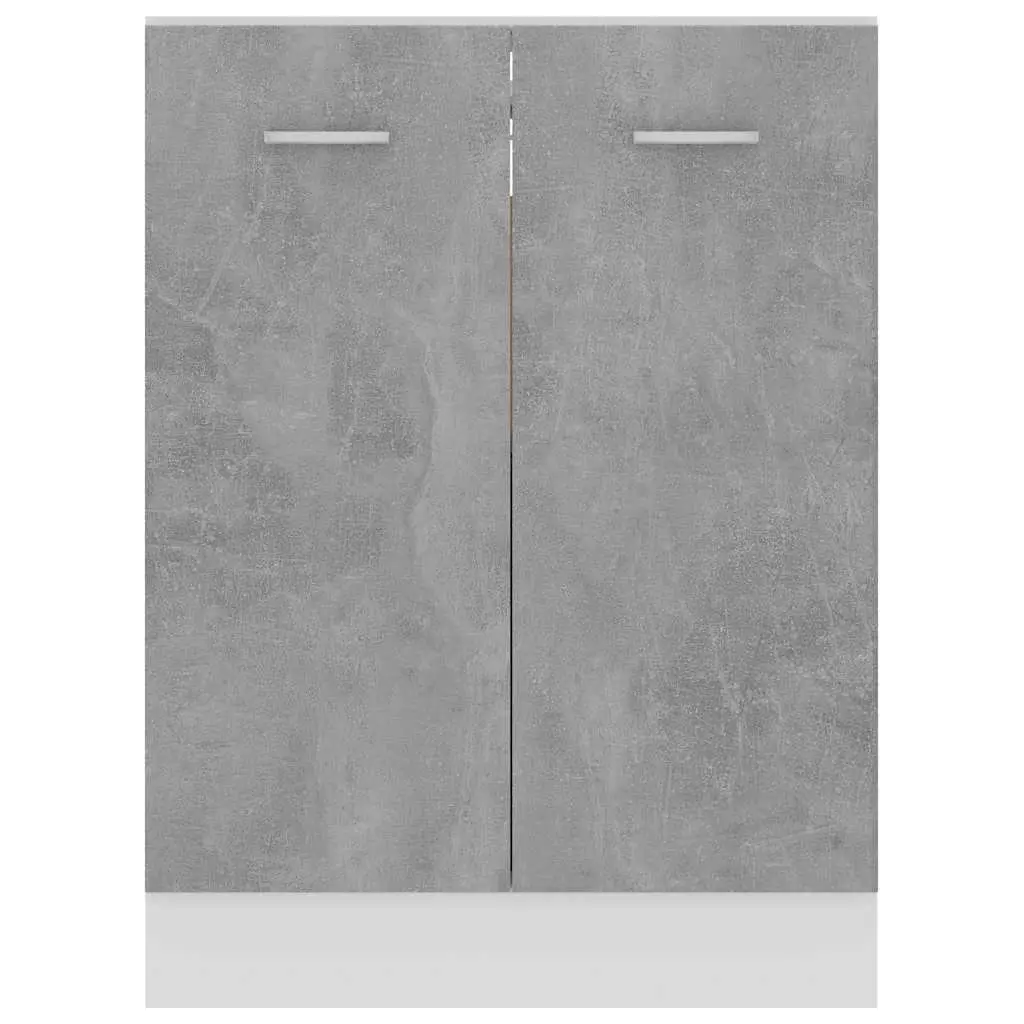 Bottom Kitchen Cabinet Grey Engineered Wood Two Doors Shelves