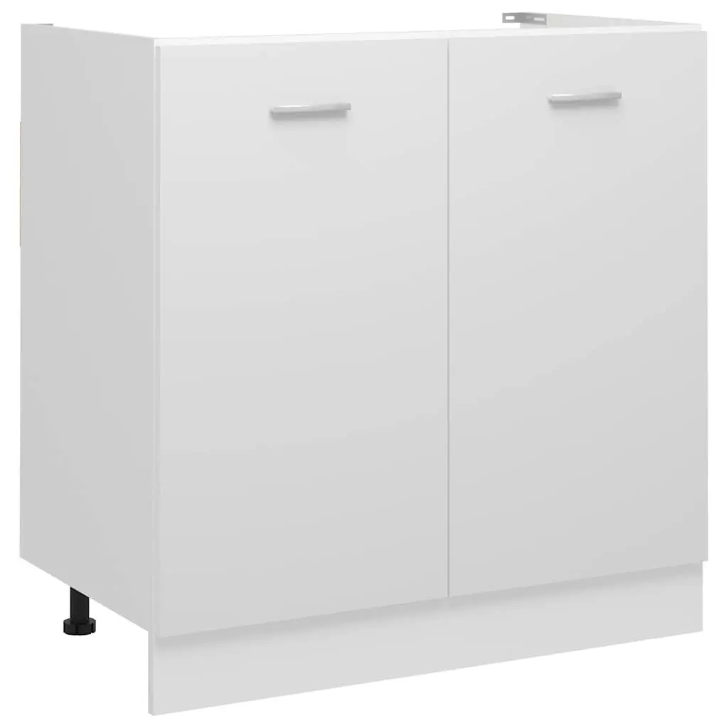 White Engineered Wood Sink Bottom Kitchen Cabinet 80cm