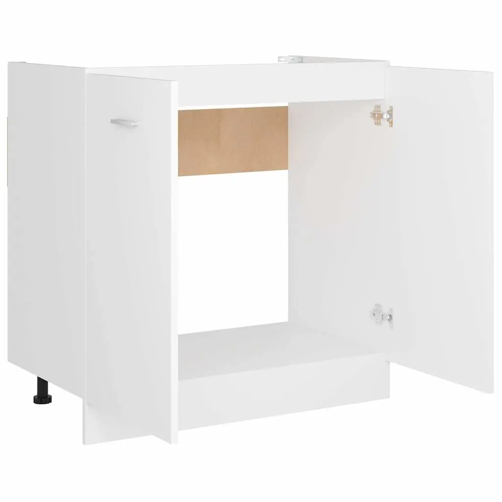 White Engineered Wood Sink Bottom Kitchen Cabinet 80cm