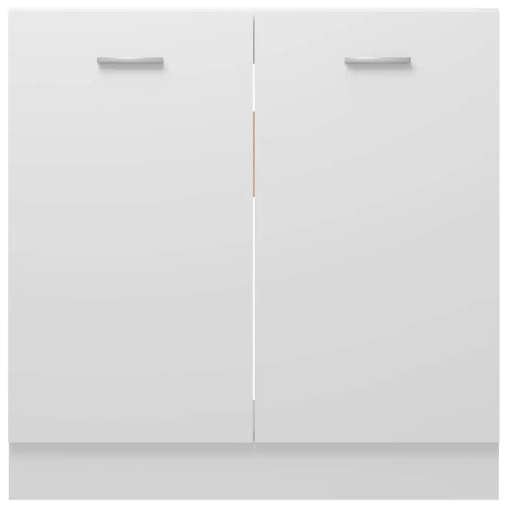 White Engineered Wood Sink Bottom Kitchen Cabinet 80cm