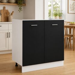 Stylish Black Under Sink Storage Cabinet 80x46x81.5cm