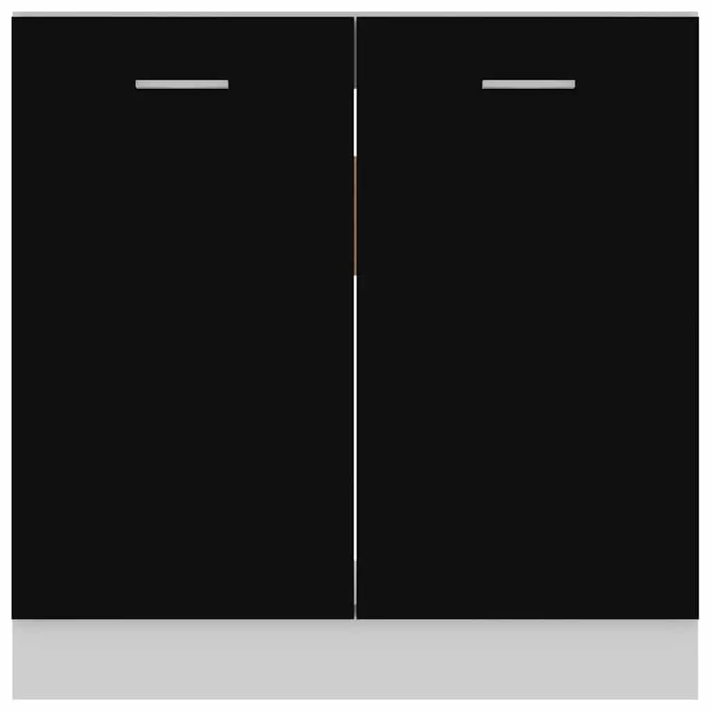 Black Under Sink Storage Cabinet 80x46x81.5cm