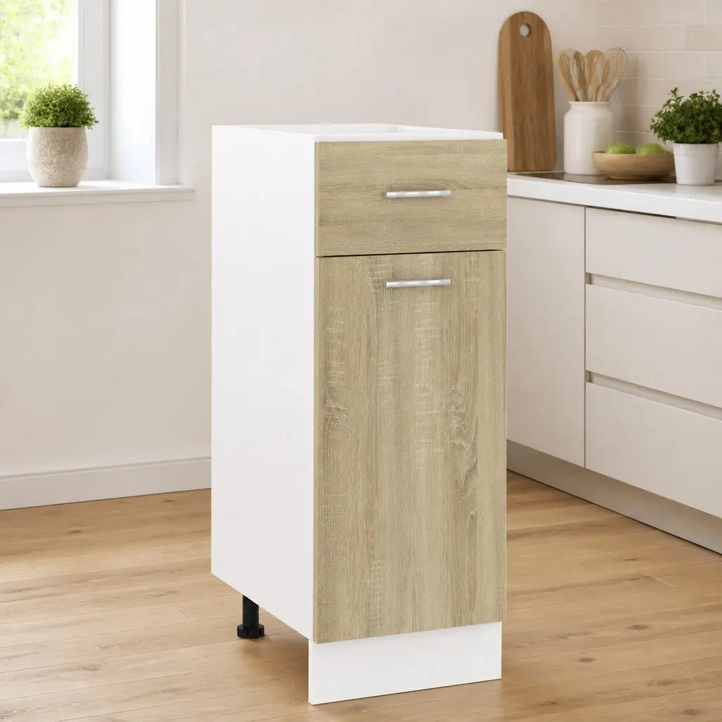 Brown Engineered Wood Kitchen Storage Drawer Cabinet