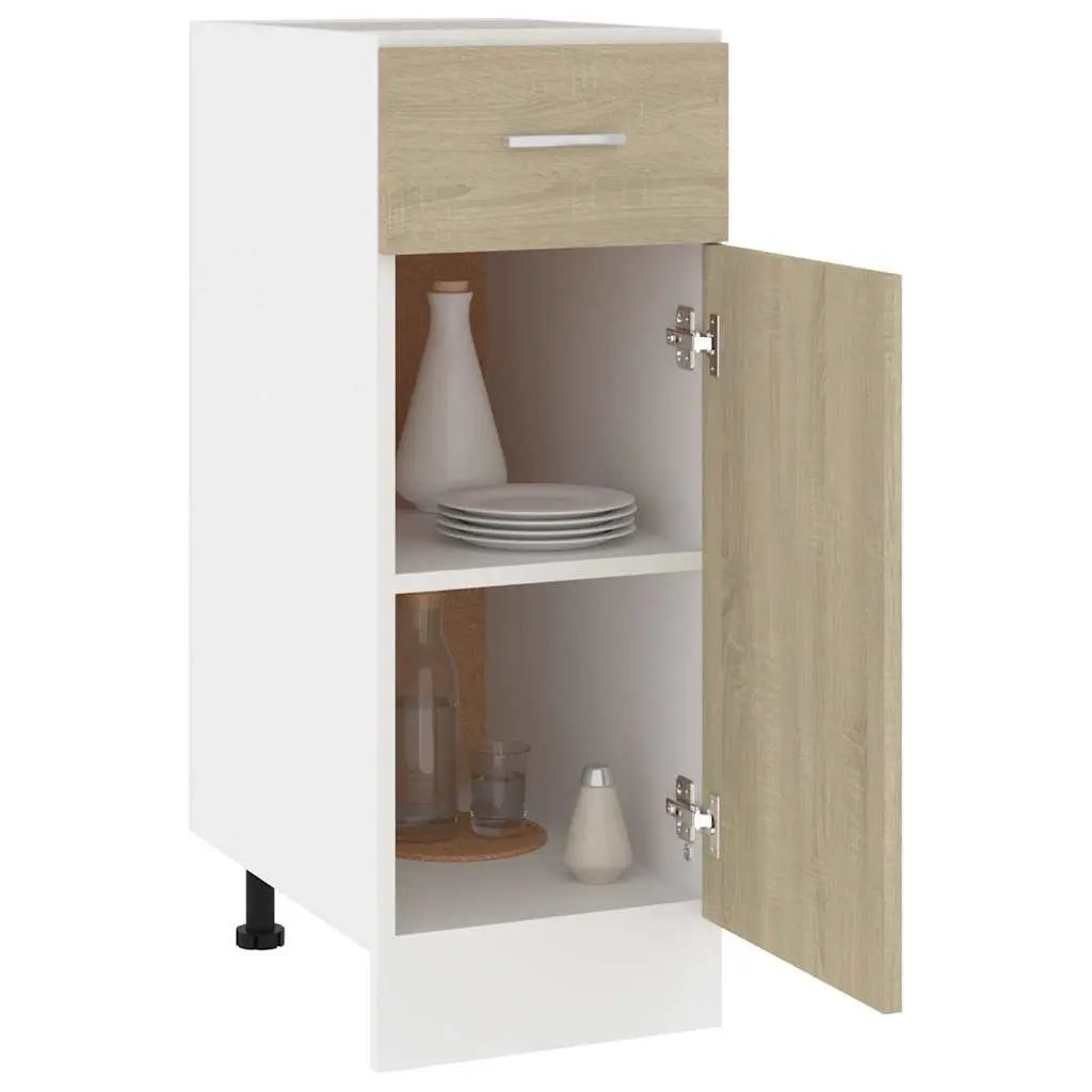 Brown Engineered Wood Kitchen Storage Drawer Cabinet