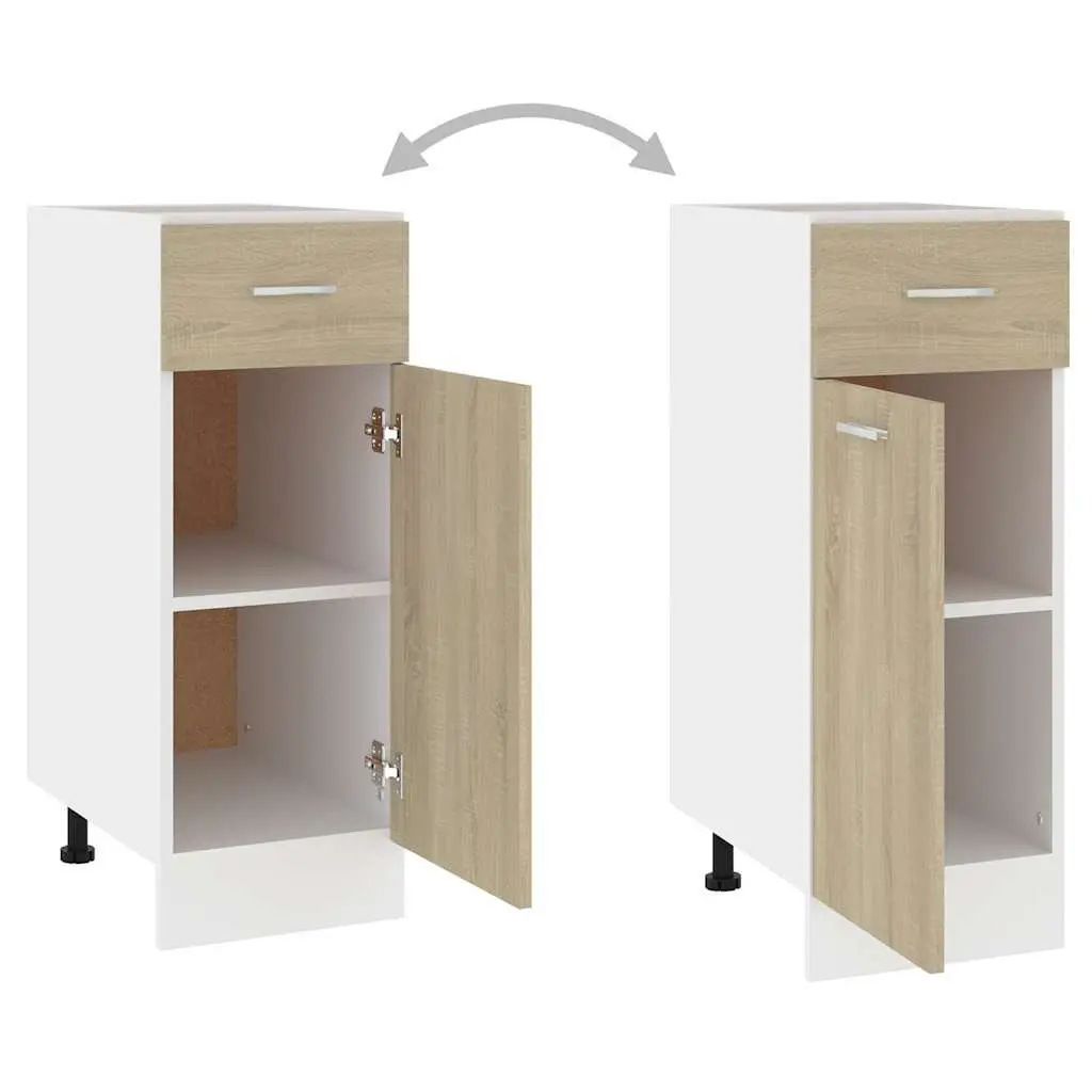 Brown Engineered Wood Kitchen Storage Drawer Cabinet