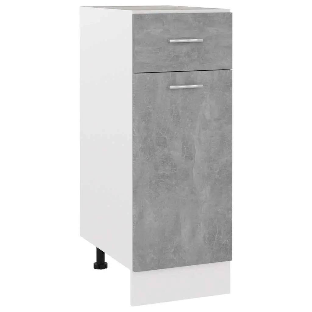 Grey Kitchen Storage Cabinet with Drawer and Shelves