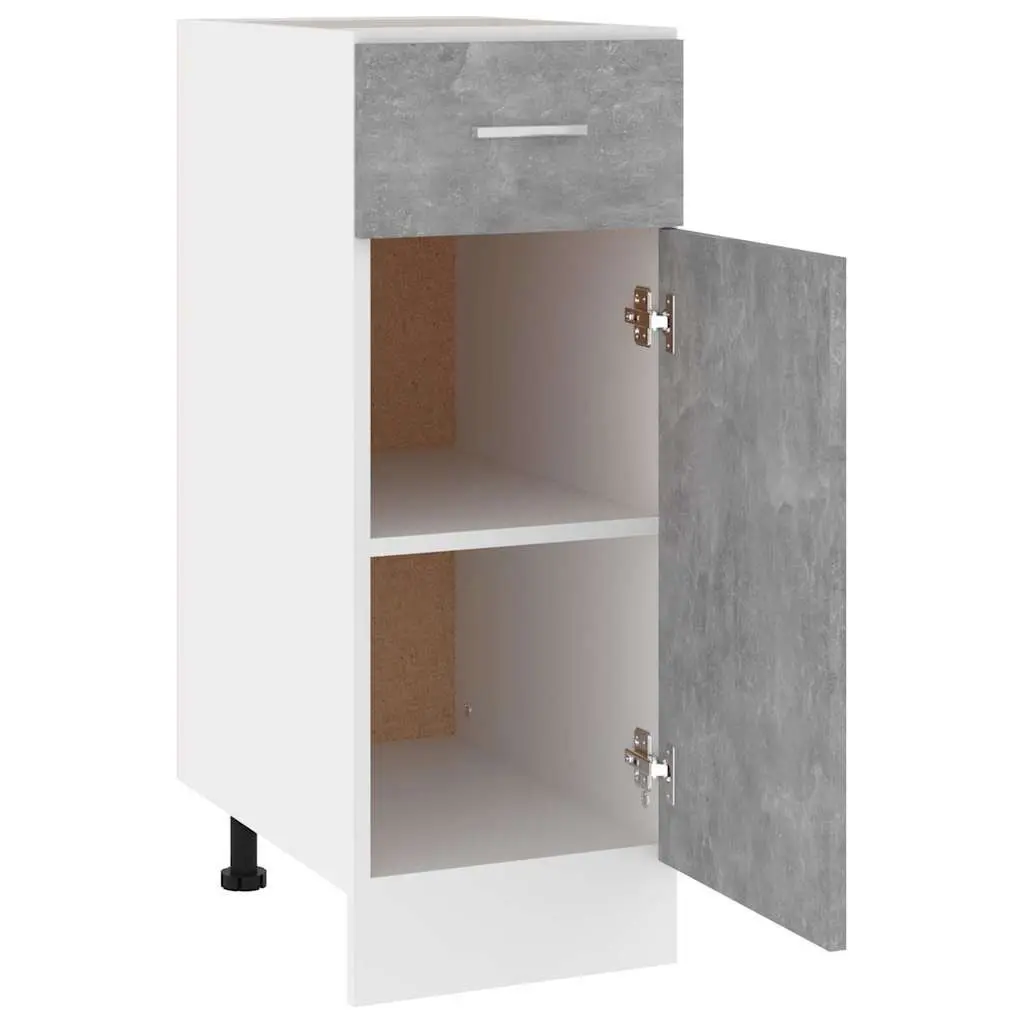 Grey Kitchen Storage Cabinet with Drawer and Shelves