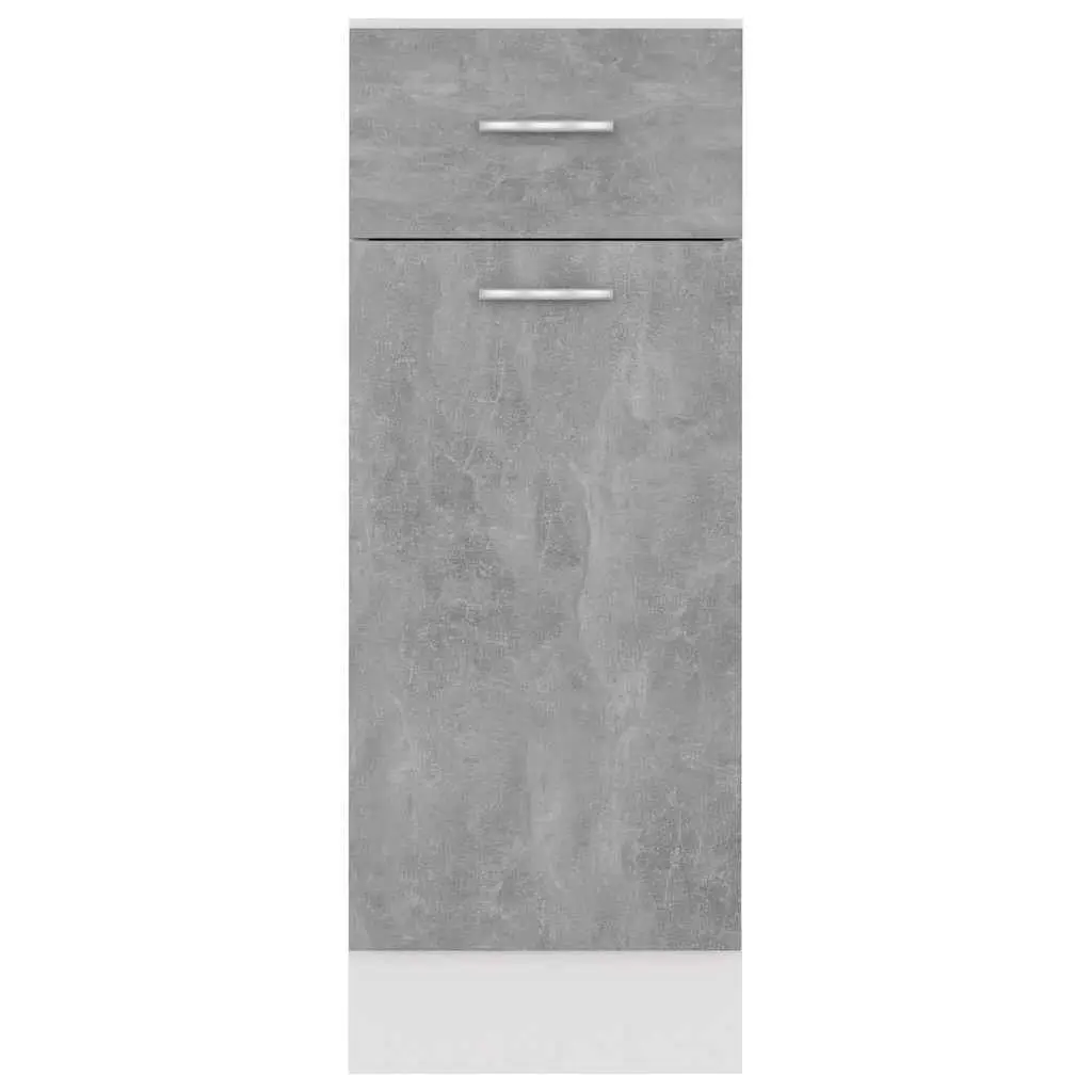 Grey Kitchen Storage Cabinet with Drawer and Shelves