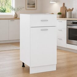 Compact White Kitchen Sideboard with Storage Solutions