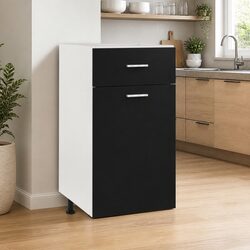 Black Kitchen Drawer Cabinet with Organiser Shelves