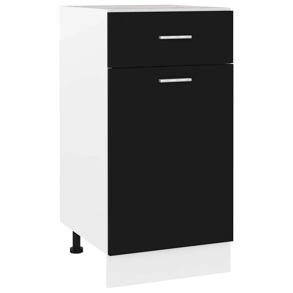 Black Kitchen Drawer Cabinet with Organiser Shelves