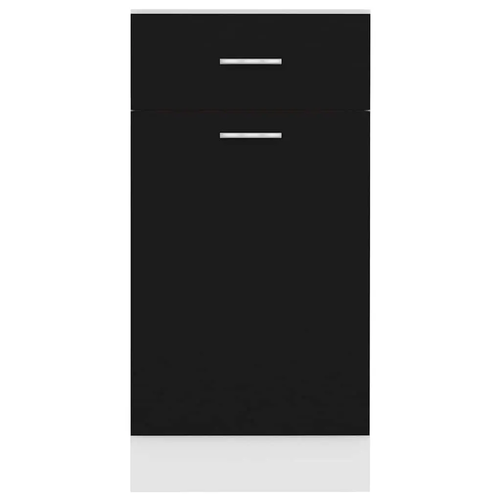 Black Kitchen Drawer Cabinet with Organiser Shelves
